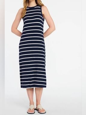 Time and Tru Black and White Striped Sleeveless Midi Dress XXL 20